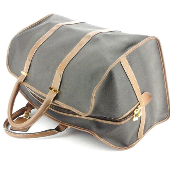 dunhill Boston bag herringbone PVC �~ leather Auth used T9929 - Picture 7 of 8